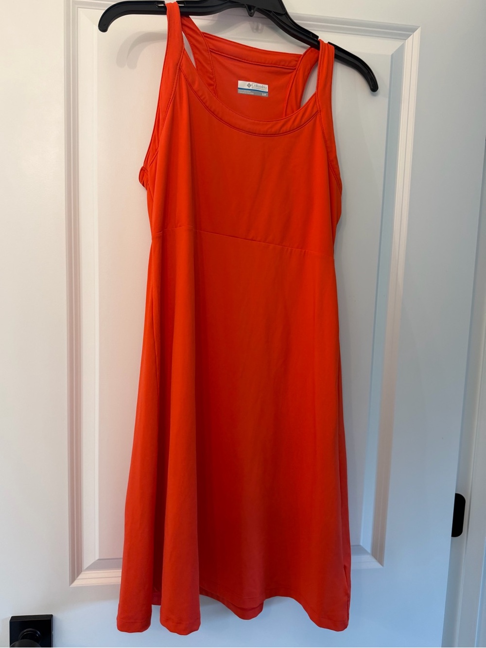 Columbia Orange Sleeveless Midi Dress — Relaxed A-Line